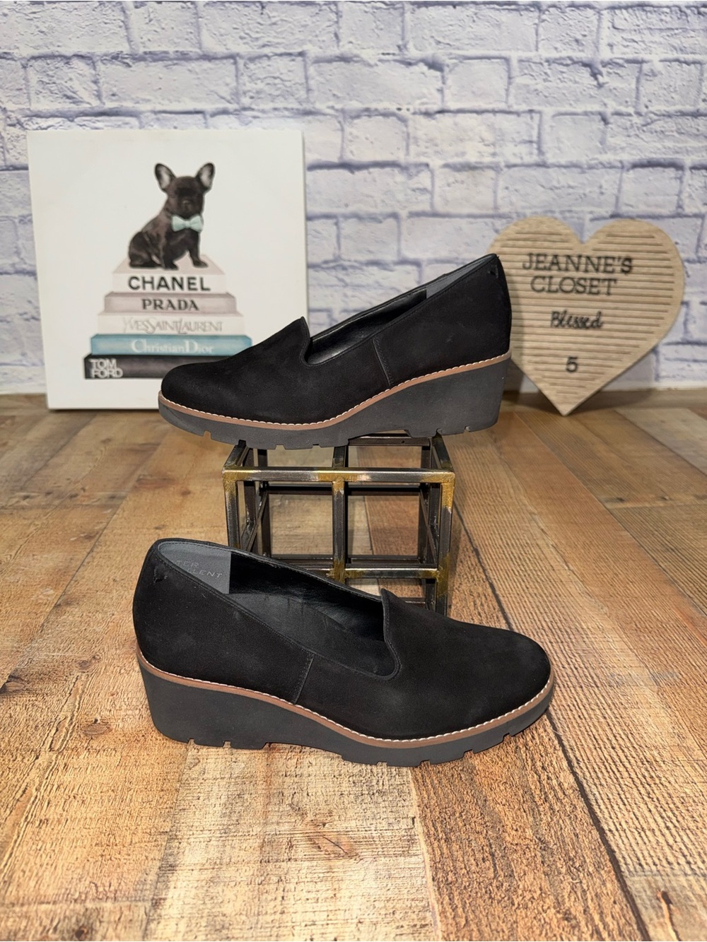 Vionic Willa Wedge Black Suede I7294L1001 Women's Size 8.5 Medium - Picture 2 of 12